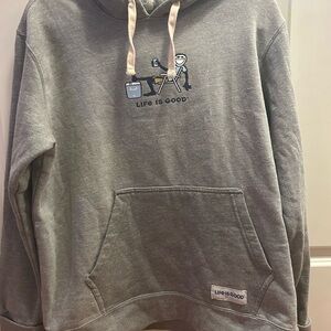 Life Is Good Gray Sweatshirt Hoodie Casual Comfort